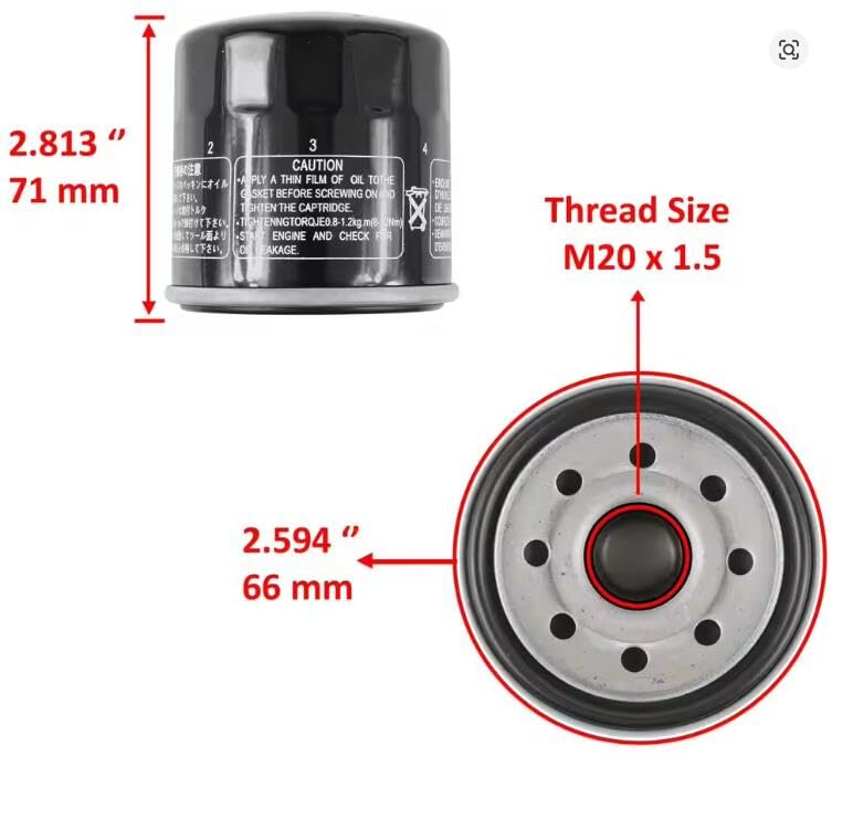Filtro dell'olio compatibile con Honda 15410-MFJ-D01