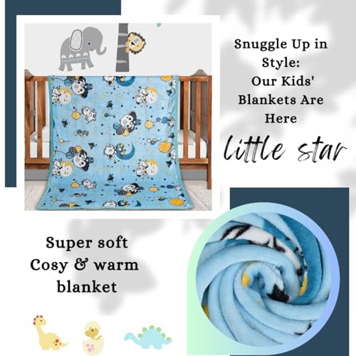 Image of Florida All Season Ac Baby Blanket Swaddler Wrapper Flannel Soft and Comfortable for 0-5 Years Babies with Adorable Prints and Designs,Blue