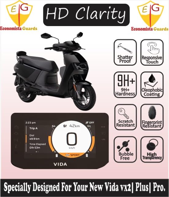 Image of 9H Screen Guard for Your Hero Vida VX2 Plus & VX 2 Go [2025+] Electric Scooter || 4.3 Inch | LCD Digital Meter Protector | Anti-Scratch TFT Display Cover | HD Clarity Speedometer Film | Scooter Dashboard Accessory
