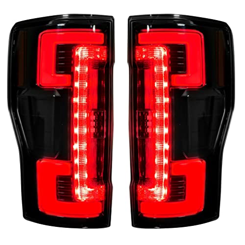 Recon Tail Lights For Ford F-250/F-350/F-450/F-550 Super Duty 2017 2018 2019 | Led | W/Blind Spot Warning System | Smoked #TOP3