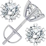 Earrings for Women, Gifts for Wife Mom Girlfriend, 2.0ct D Color (VVS1) Moissanite with Screw Back S