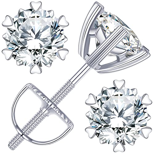 Earrings For Women, Gifts For Wife Mom Girlfriend, 1.6Ct D Color (Vvs1) Moissanite With Screw Back Stud Earrings, Anniversary Jewelry Present For Wife, Birthday Valentines Gifts #TOP20