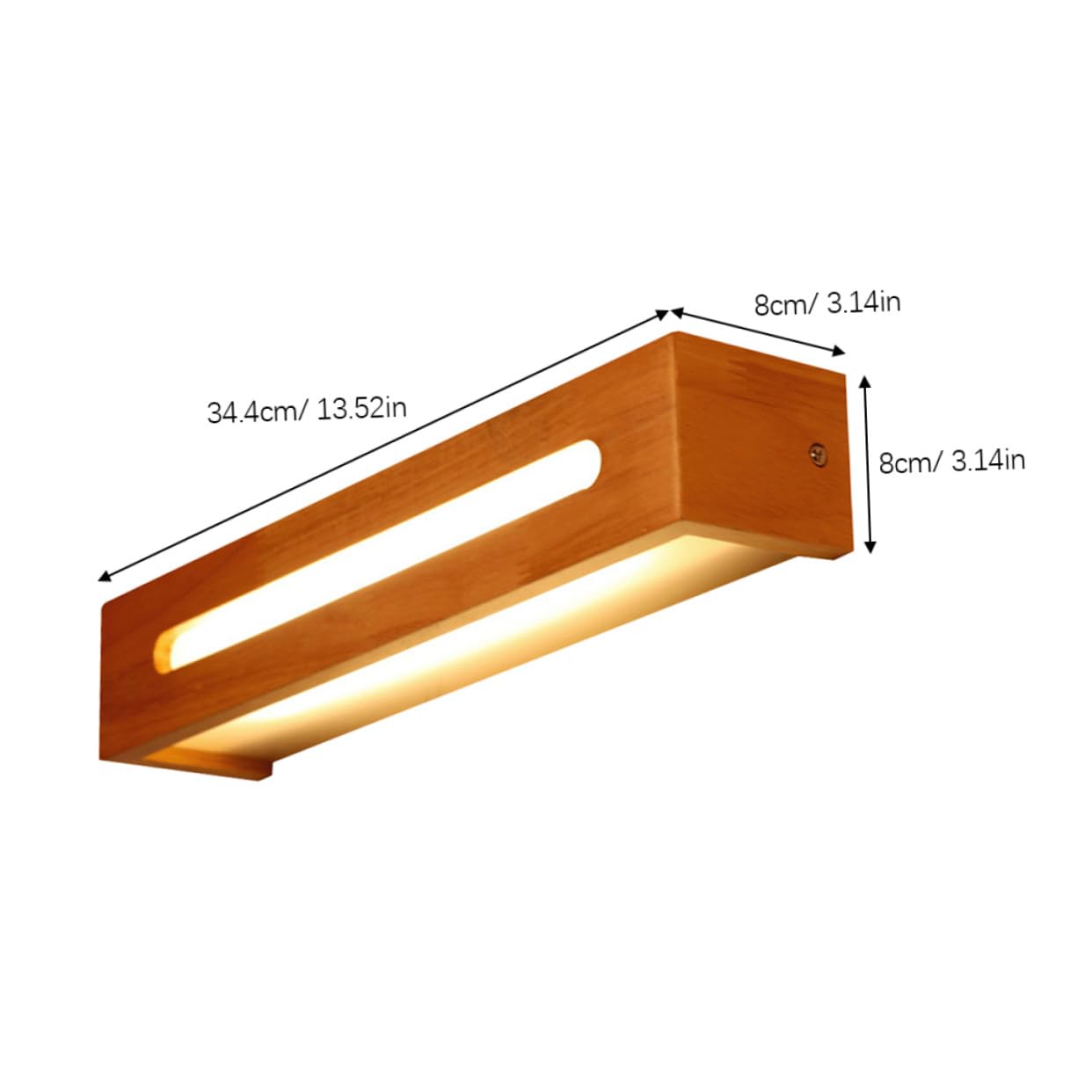 TEHAUX LED Spiegel Wandleuchte aus Gummibaumholz für Bad und Schlafzimmer | Eisen und Kunststoff, mit LED Chips, Einfache Moderne Optik, als Leuchte über Spiegel