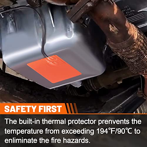 2 Pcs Silicone Car Engine Heater Pad - 4 X 5In Self-Adhesive Oil Pan Heater Pad With 194°F Thermal Protector, Battery Heater Pad Engine Block Heater Pad With 68" Long Power Cord 150W 120V #TOP1