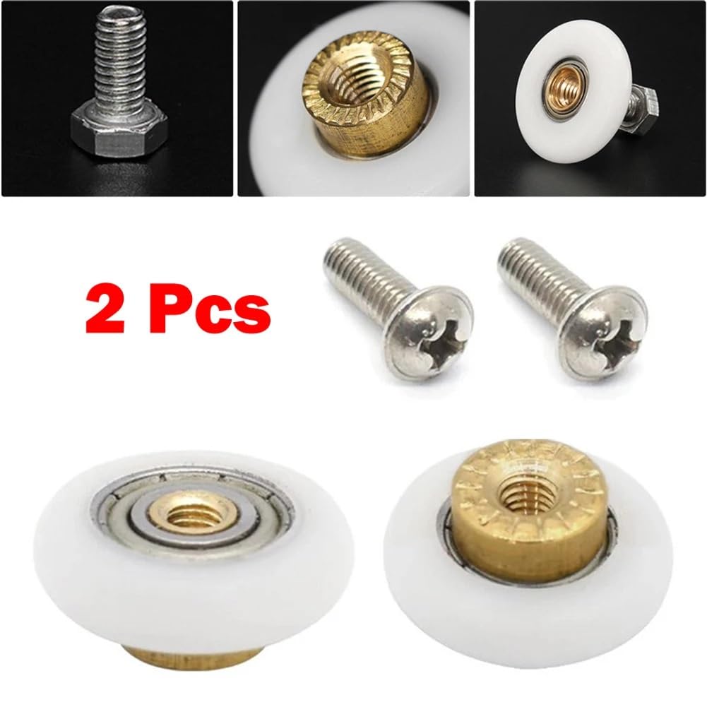 Ruedas para Puertas de Ducha, Polea/Corredores/Ruedas de cabinas de Ducha con Rodillos duraderos, 2 uds., 19mm, 23mm, 25mm, 27mm, repuestos for baño, Ruedas for Puerta de Ducha(20mm)