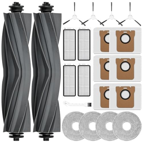 21 Stück Zubehör für Dreame L20 Ultra Saugroboter Ersatzteile set für L20 Ultra 2 Hauptbürste 6 Staubbeutel 4 Wischpads 4 HEPA-Filter 4 Seitenbürsten 1 Reinigungsbürste