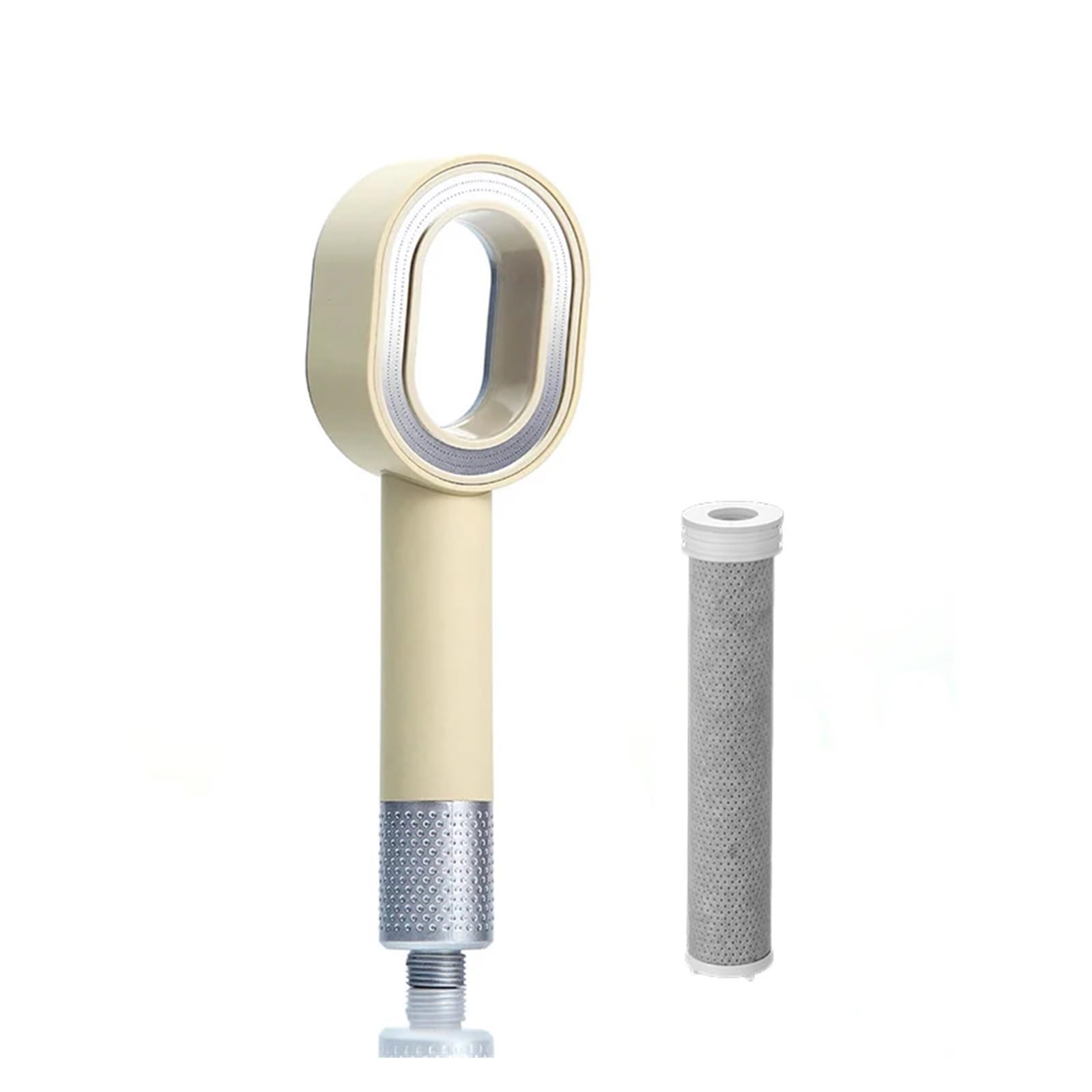 Cabezal de ducha de filtro de alta presión, cabezal de ducha de purificación que ahorra agua para baño, accesorios de filtración beige para mejorar la calidad del agua