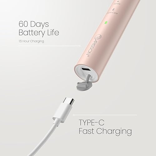 Miniatura 4 de ARISSON Cepillo de dientes eléctrico Sonic para adultos y niños, cepillo de dientes eléctrico de 40,000 VPM, cepillos de dientes eléctricos
