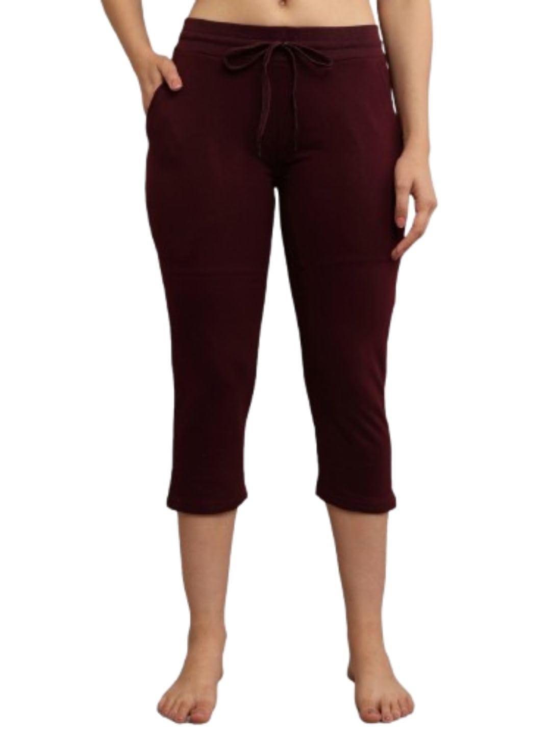 detra Women Lounge Capri CapriComfortable Regular Fit for Women Casual, Nightwear, Home & Daily Wear Wine-picture-16