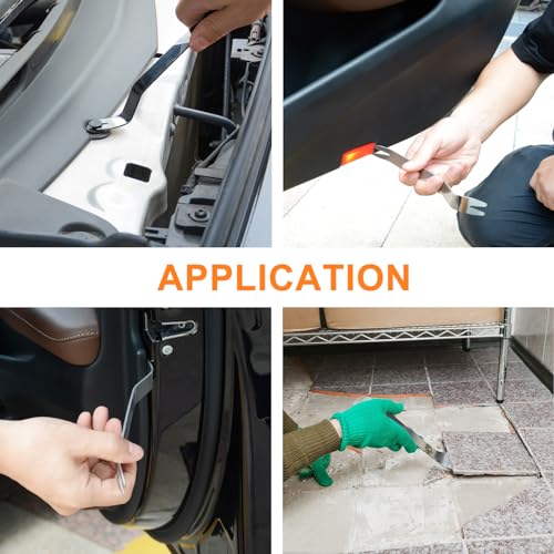 Image of 6pcs Metal Trim Removal Tool, Auto Pry Tool Kit Trim Removal Tool Set for Vehicle Door Panel (Silver)