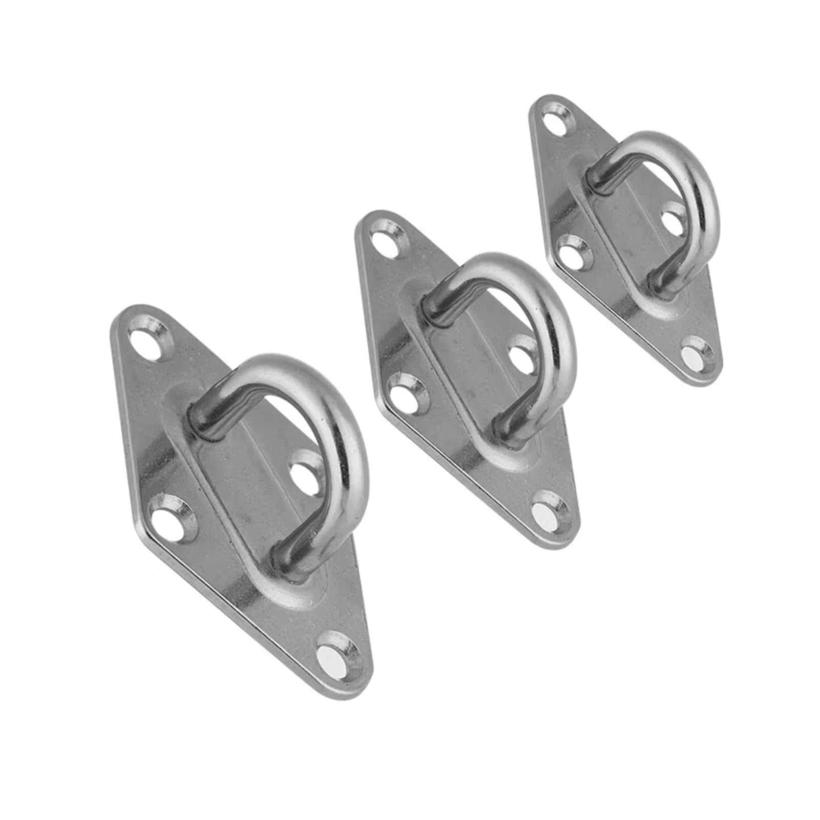 Ucygor Eye Plate 4pcs Boat Diamond Pad Eye 304 Stainless Steel Plate Marine Grade Boat Yacht Accessory for Wall Ceiling Hanging(6mm)