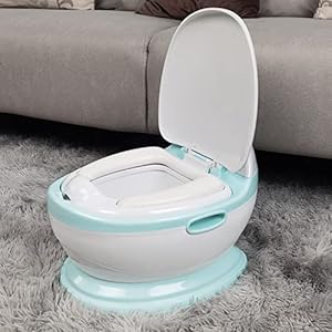 711TEK Realistic Potty Training Toilet for Kids and Toddlers (Blue)