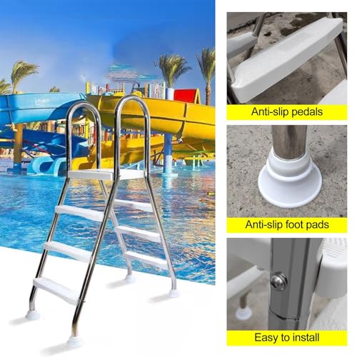 Escalera para piscina con 3 peldaños acero inoxidable 304 miniatura 5