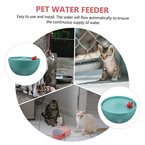Bebedero para gatos de cerámica Toddmomy color verde miniatura 6