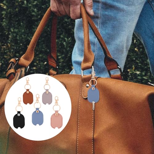 Image of NQEUEPN PU Leather Car Key Sleeve Cover, Vintage Broken Car Key Loop Replacement Keychain Protector with Keyring