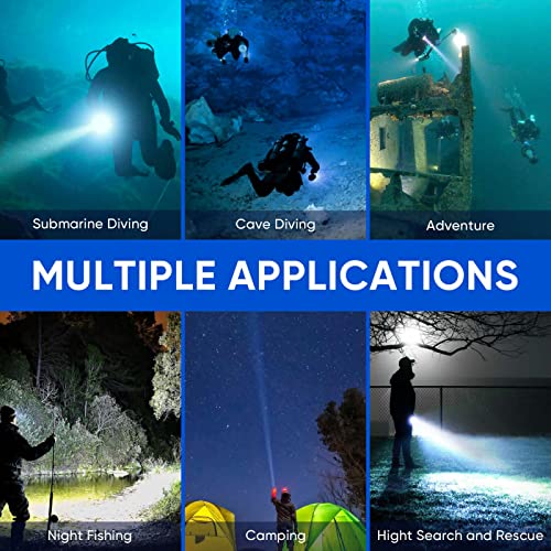 WholeFire Torcia LED Subacquea, 2 Pezzi Torcia per...