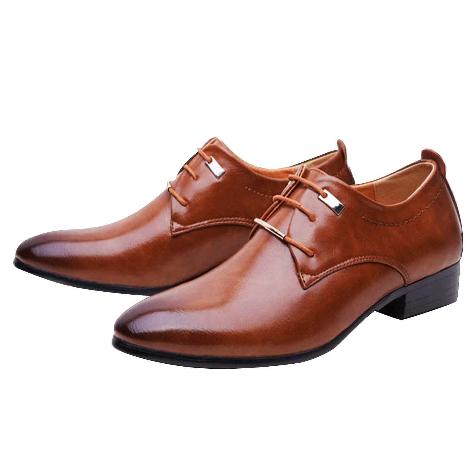 Buty na spuchnięte stopy Męskie buty Klasyczny brytyjski Retro Szpiczasty nosek Sznurowane Business Casual Buty ze szpiczastymi noskami Męskie skórzane buty wyjściowe Szeroka szerokość