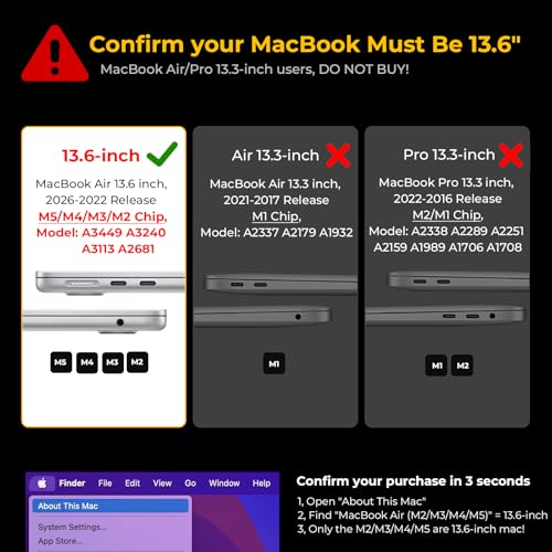 Image of EooCoo Compatible with MacBook Air 13 inch Case M4 M3 M2 2025 2024 2022 Mac Book Air 13.6 inch Transparent Hard Shell Clear Ultra-thin Cover for A3240 A3113 A2681 - Starlight