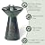 Glitzhome 27.5" H Outdoor Garden Water Fountain with LED Light and Pump, Turquoise Two Birds Embossed Pattern Pedestal Ceramic Floor-Standing Water Fountain for Yard Floor Patio Backyard