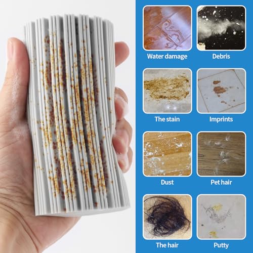 Image of 4 Pack Damp Clean Duster Sponge, Reusable Sponge Baseboards Cleaner Brush, Duster for Cleaning Blinds, Vents, Glass, Railings, Mirrors,Window Track Grooves and Faucets