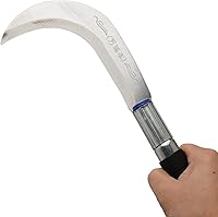 Vista 5 de Zelin Hz de hierba de acero, hoz de limpieza, hoz de deshierbe, hoja de acero al manganeso, mango de acero inoxidable, herramienta de hoz de mano