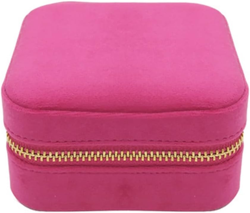 Ring Box Jewelry Box Portable Storage Container Earrings Ring Velvet 10x10x5cm for Proposal, Wedding(#6)