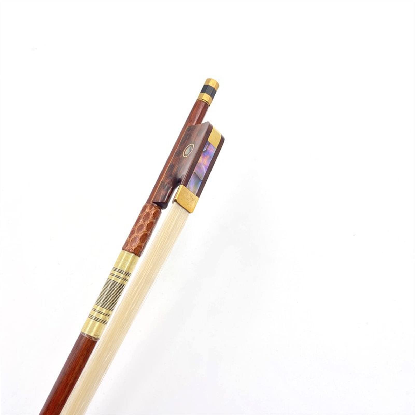 Arco violín 1pcs Strong Snakewood Letterwood Viola Bow, White Horsehair Horsetail, Rana De Madera