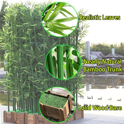 Artificial Bamboo Plants - 3.2ft, 3.9ft, 4.9ft & 5.9ft Tall - 8pcs for Garden Fence Privacy Screen, DIY Outdoor & Indoor Decor - Lifelike Greenery for Home & Patio - Image 5