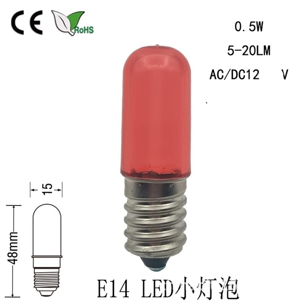 Confezione da 20 lampadine a filamento LED DC12V E14/E12 T15 0,5 W.