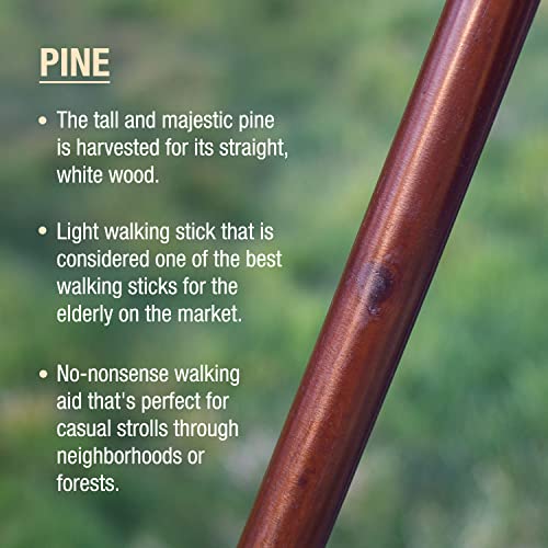 Brazos 55" Free Form Pine Wood Walking Stick Hiking Trekking Pole, Red, Made In The Usa #TOP1