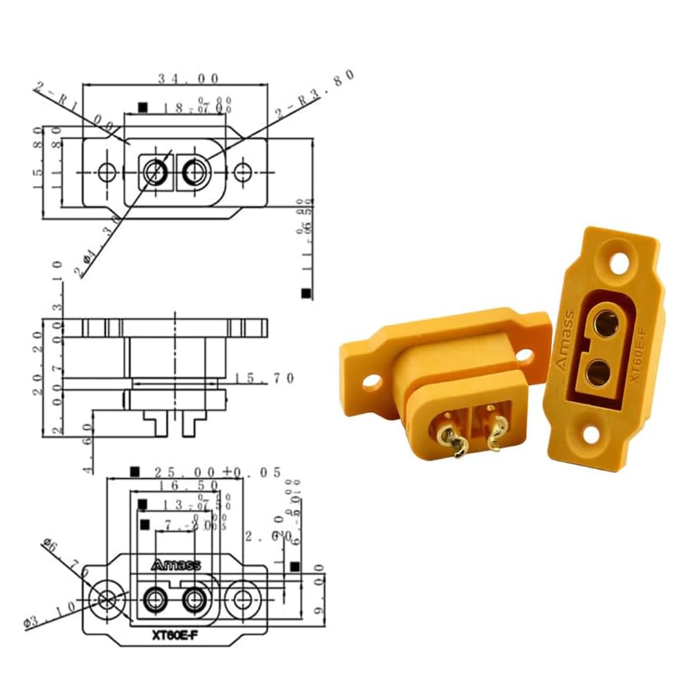 Amass – connecteur de câble XT60 mâle femelle, prise XT60H avec couvercle de gaine, fil en silicone 14awg 12awg XT90 pour batterie Lipo RC Drone FPV  13