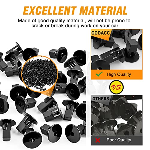 Image of GOOACC 40PCS Fender Liner Black Nylon Retainer Clips Replacement for Lexus Scion Toyota 4Runner Avalon Camry, OEM:#90189-06065, 96706W100, 90189A0002
