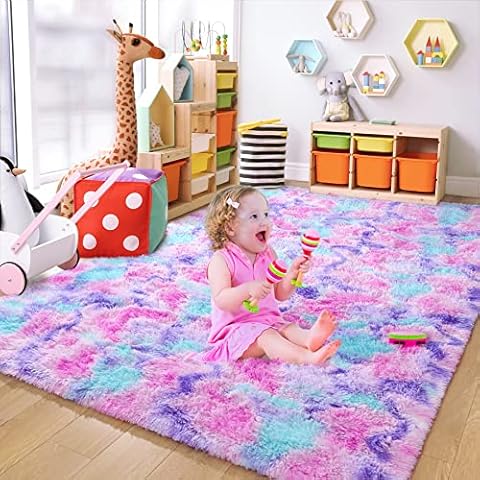 Chicrug Fluffy Hot Pink Rug Cover
