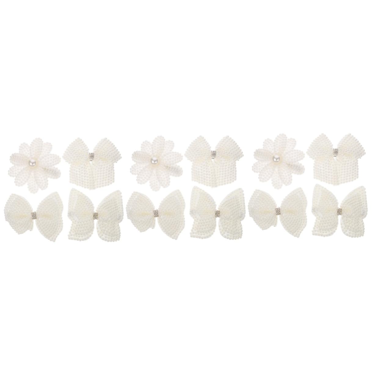 minkissy 12pezzi Fermagli Per Con Fiocco Di Perle e Strass Clip Alligator Eleganti Per Donne Accessori Per Alla Moda e Comodi Per Ogni Occasione