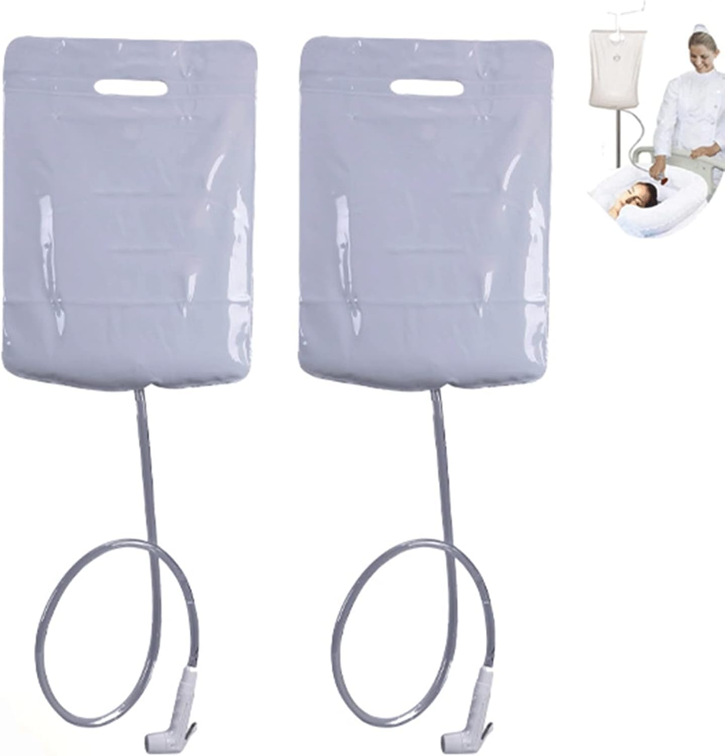 Bolsa de agua portátil para champú, 10 litros, inflable para lavar el cabello, para ancianos, discapacitados, embarazadas, lesionados