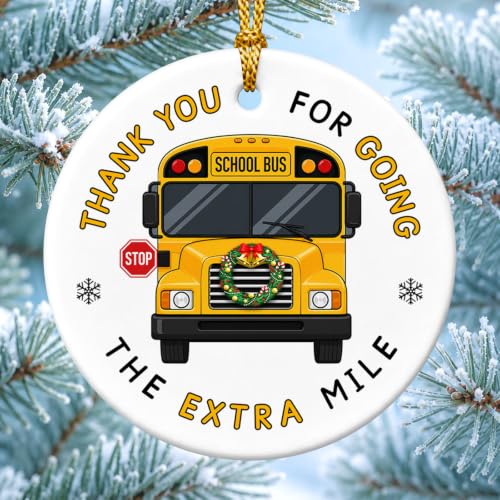 GENANY School Bus Driver Ceramic Christmas Ornament 2026
