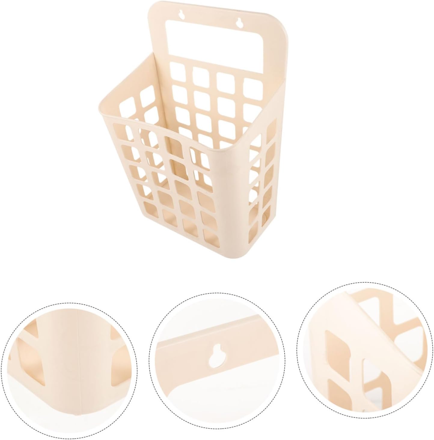 VICASKY Plastic Foldable Hanging Laundry Basket Organizer for Bathroom Bedroom Dorm Space Saving Wall Mounted Household Storage Container Sturdy Plastic Laundry Hamper for Clothes Towels