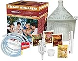 2. Ablassschlauch für Wein ( Weinheber ) 3. Gärröhrchen aus Kunststoff 4. Ballonkorken ( Stopfen ) aus echtem Weingummi mit Loch für Gärröchrchen 5. Alkoholmessgerät für Wein 6. Flüssige Edelweinhefe, unabdingbar für die richtige Gärung 7. Hefenährsalz 8. Weinklärmittel 9. Kaliumdisulfit zur Desinfektion der Geräte und Weinstabilisierung 10. Ausführliche Anleitung zur Vorbereitung des Weinansatzes.