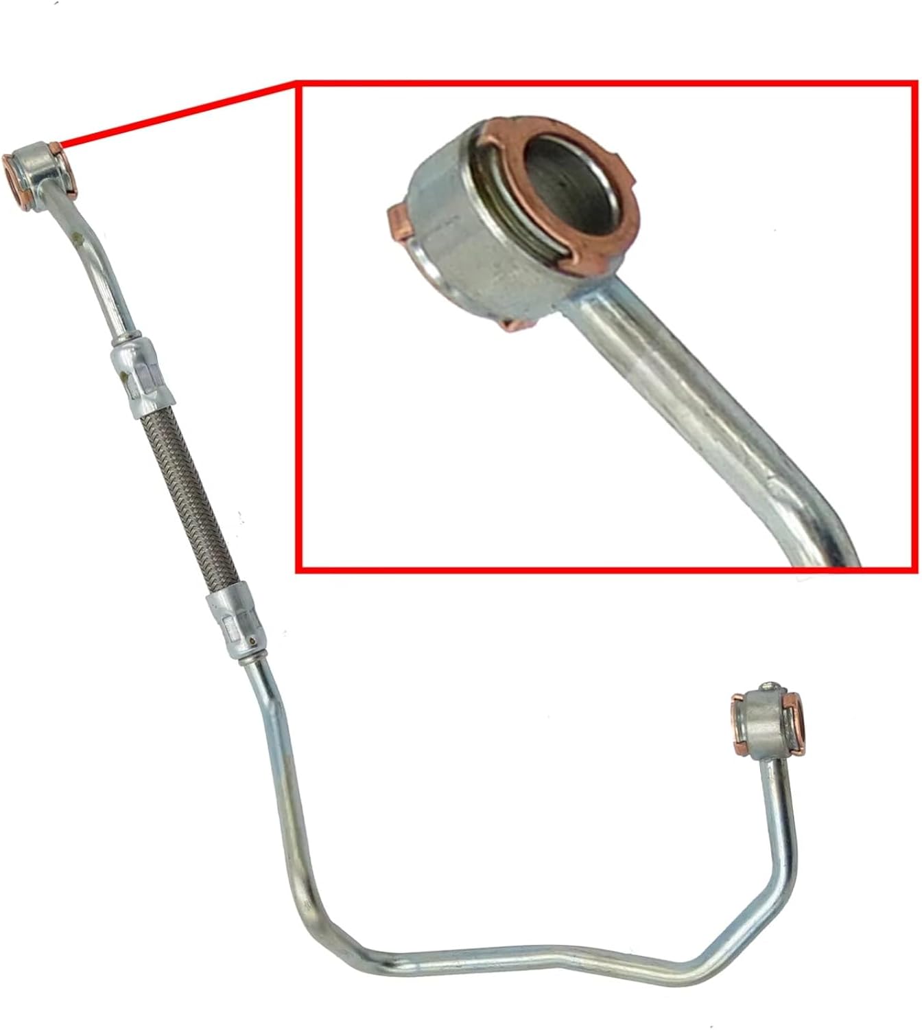 Compatible with for Fiesta VII for Mk7 2018 for Turbo Oil Pipe Turbocharger Oil Pipe Hose Car Accessories 1870200 FM5Q 6K679 AB Turbo Oil Return Pipe