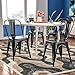 FDW Metal Dining Chairs Metal Chairs Patio Chair Seat Height Dining Room Kitchen Chair Tolix Restaurant Chairs Bar Stackable Chair Trattoria Metal Indoor Outdoor Chairs (Black)