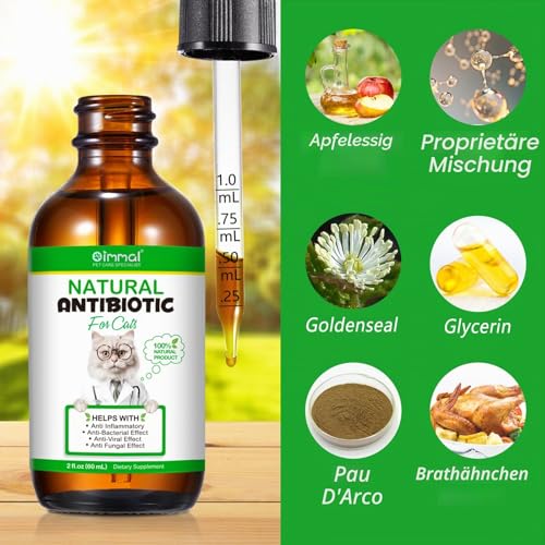 Natürliche Antibiotika für Katzen, Katzenantibiotika für Allergie & Juckreiz, Unterstützung der Haustierhaut, Fell, Verdauung, natürlicher Rösthuhn-Geschmack