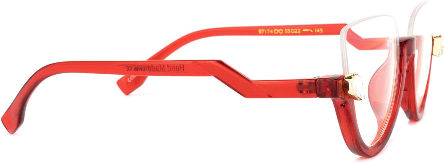 Zeelool Stylish Semi-rimless Cat Eye Glasses Frame for Women with Non-prescription Clear Lens Felicia VHP0189 - Image 6