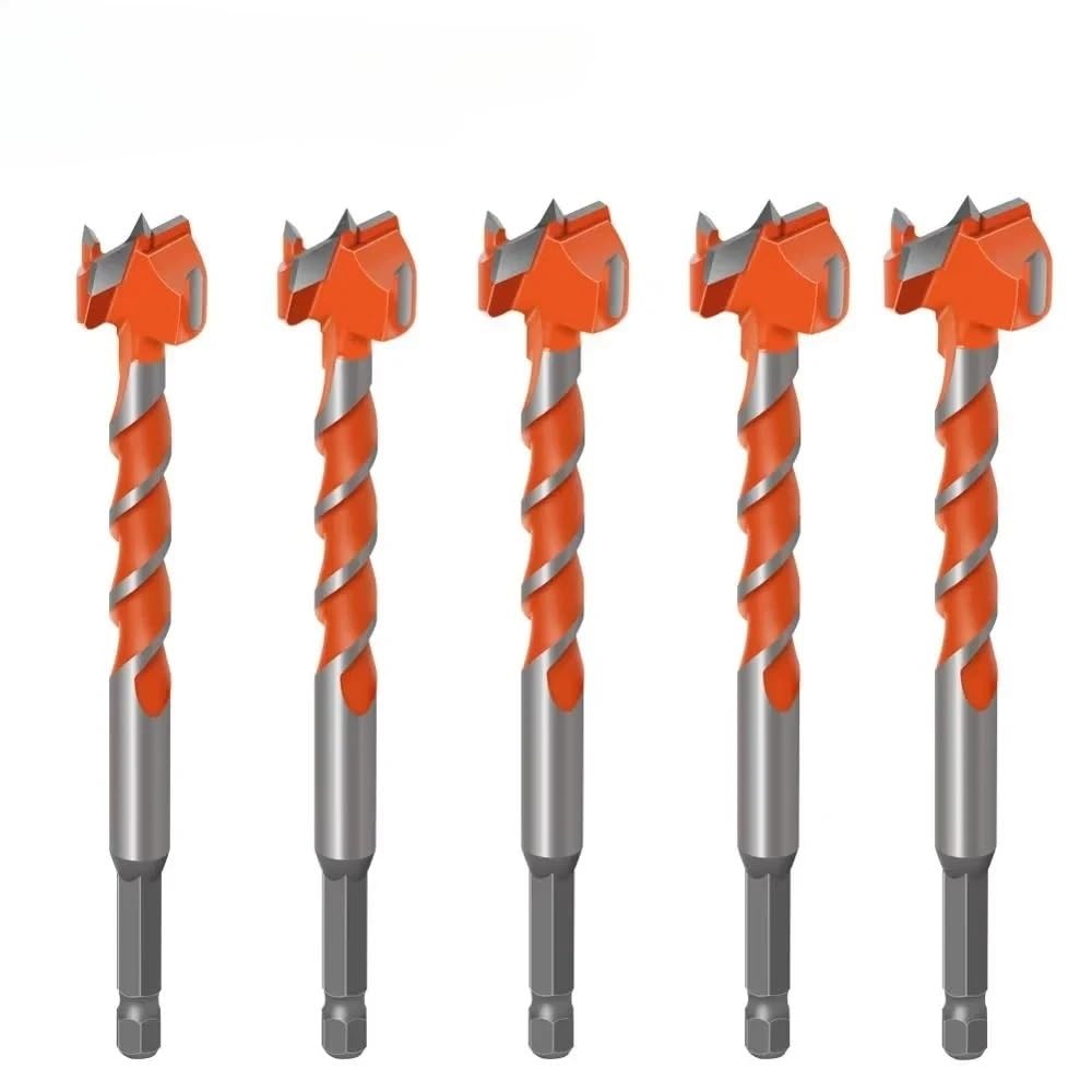 Set di punte da trapano in carburo 1/5 pezzi 16-25 mm - gambo esagonale 1/4" for cerniere for mobili, foratura del legno, lunghezza estesa, installatore(5PCS LJBJCLXMK)