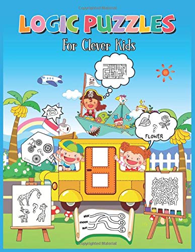 Logic Puzzles for Clever Kids: Fun brain games for ages 4 & up ,NDB 009 : children in the car and 1 pirate on board design