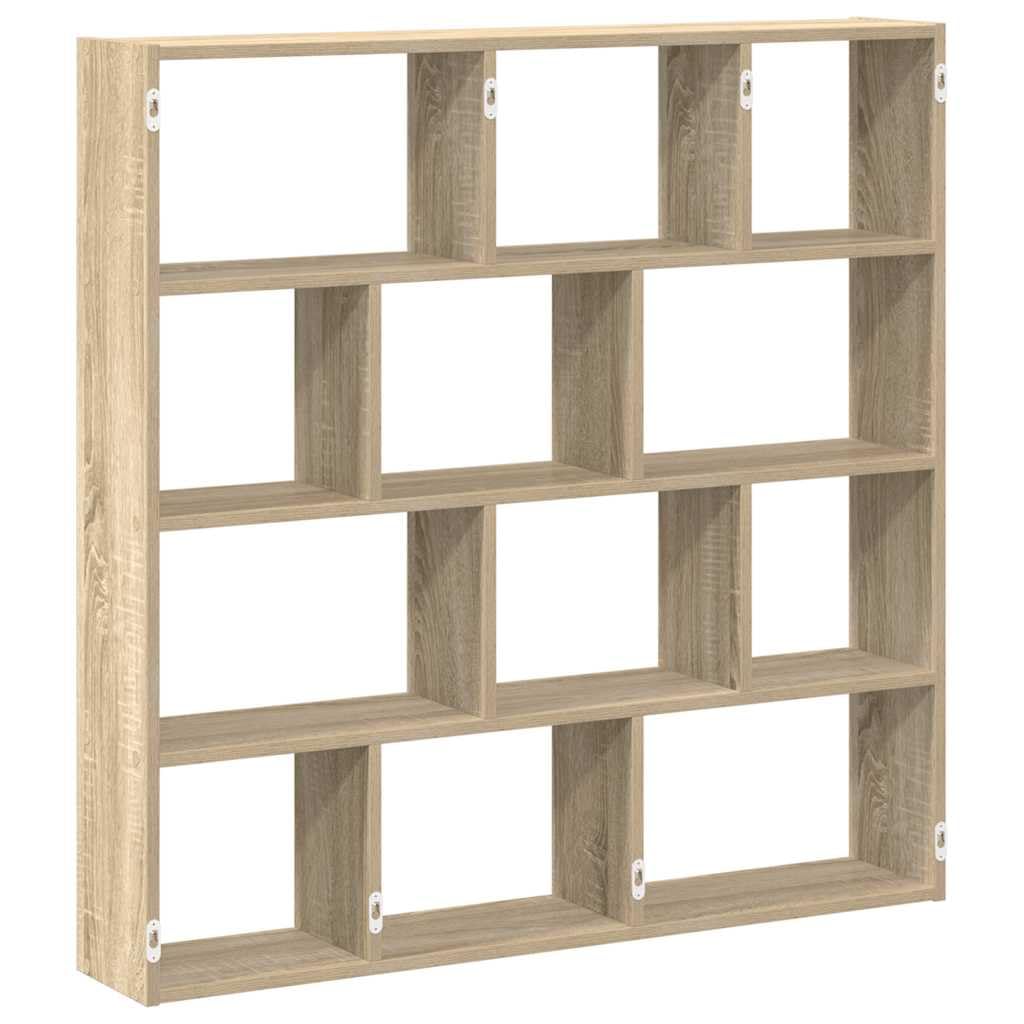 vidaXL Würfelregal 12 Fächer Sonoma-Eiche Holzwerkstoff, Regal, Wandregal, Würfelregal Wandmontage, schwebendes Würfelregal, Würfel Wandregal
