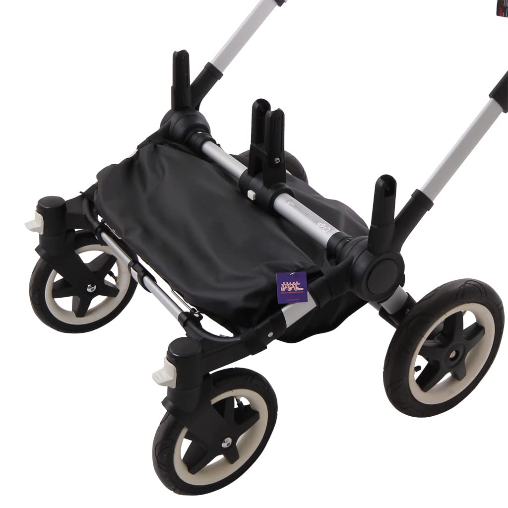 Cubre Cesta para Bugaboo Donkey 5 ECOPIEL NEGRA (Impermeable) - Gran volumen al no tener cremalleras
