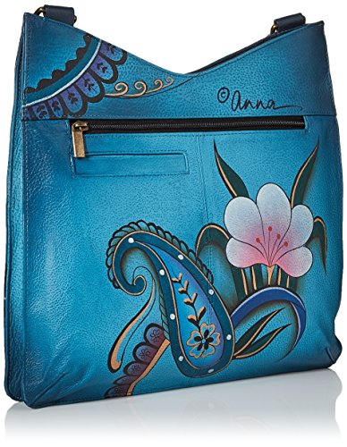 Image of Anna by Anuschka Women's Women's Original Genuine Leather Hand-painted V Top Large Crossbody - Leather Handbag for Women