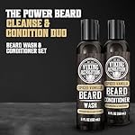 Viking Revolution Beard Wash and Beard Conditioner for Men with Argan Oil and Jojoba Oil - Beard Softener and Strengthener Beard Care Beard Shampoo and Conditioner with Beard Oil (5oz, Spiced Vanilla) - Image 2