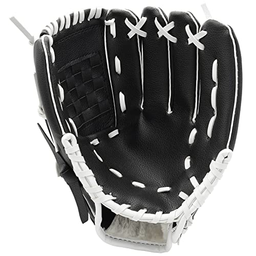 Baseball Glove, Softball Mitt, Baseball Mitt，9.5''-12.5'' For T-Ball Youth Adult Training And Beginner Play, Softball Glove Left Hand Glove, Right Hand Throw (Black B, 12.5"|Ages Over 17) #TOP11