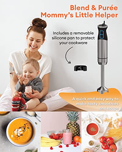 New 2023 Sofanci Immersion Electric Hand Held Stick Blender 3-In-1 Hand Blender 12-Speed With Turbo Mode 800W Full Copper Motor Titanium Stainless Steel Blades To Blend, Puree, Whisk & Froth #TOP2